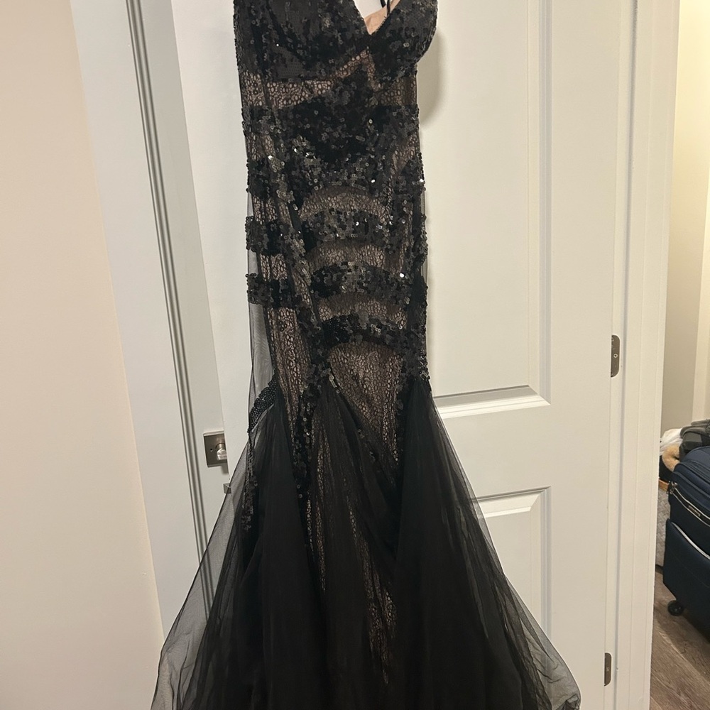 Elegant Black Sequin Gown